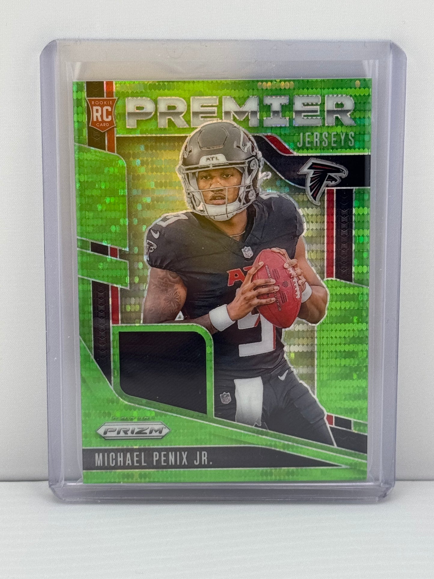 2024 Prizm #PJ-MPJ Michael Penix Jr. Premier Jerseys Neon Green Pulsar