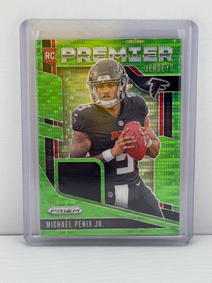 2024 Prizm #PJ-MPJ Michael Penix Jr. Premier Jerseys Neon Green Pulsar