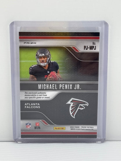 2024 Prizm #PJ-MPJ Michael Penix Jr. Premier Jerseys Neon Green Pulsar