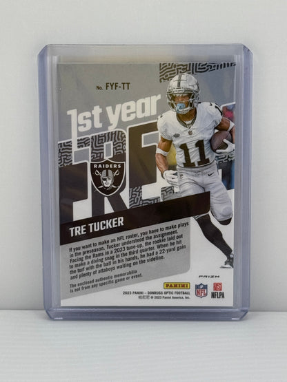 2023 Donruss Optic #FYF-TT Tre Tucker 1st Year Fresh Patch