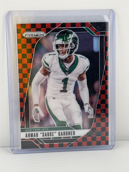 2024 Prizm #226 Ahmad Sauce Gardner Red Black Checkerboard Case Hit SSP SP Prizm