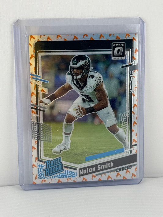 2023 Donruss Optic #283 Nolan Smith Fire Emoji Case Hit SSP SP Prizm Philadelphia Eagles