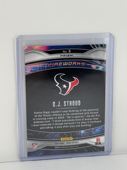 2024 Prizm #3 CJ Stroud Fireworks Green Cracked Ice