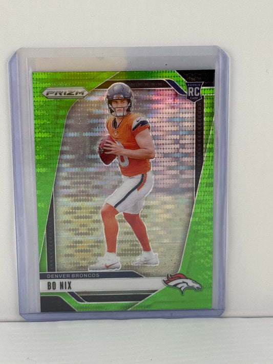 2024 Prizm #309 Bo Nix RC Pulsar verde neón