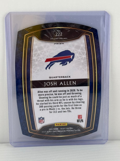 2020 Select #222 Josh Allen Green Die-Cut Club Level Prizm