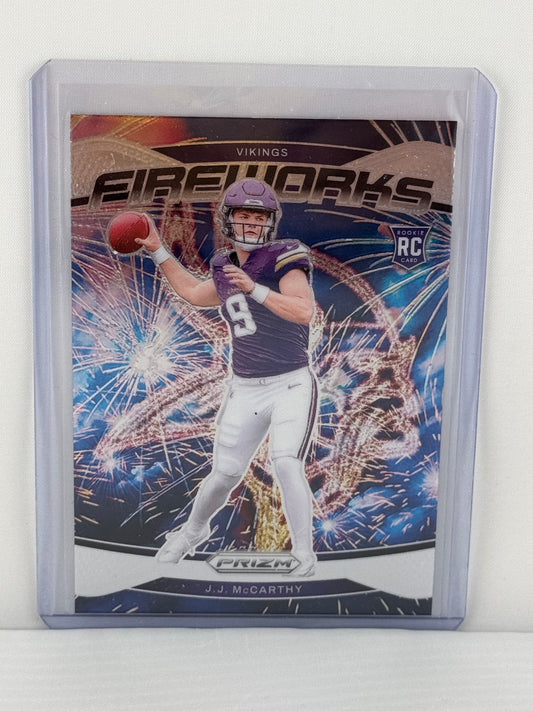 2024 Prizm #18 JJ McCarthy Fireworks Minnesota Vikings