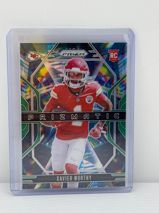 2024 Prizm #14 Xavier Worthy Prizmatic Silver Kansas City Chiefs