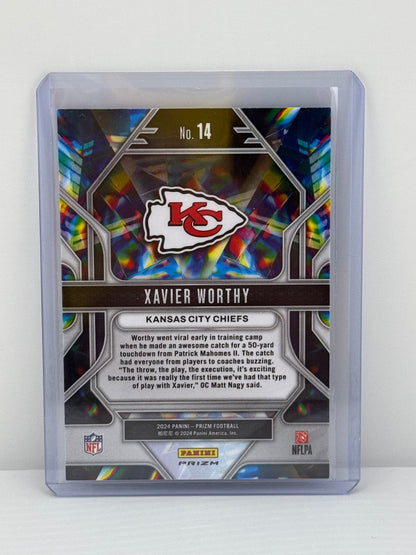 2024 Prizm #14 Xavier Worthy Prizmatic Silver