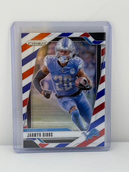 2024 Prizm #93 Jahmyr Gibbs Red White Blue