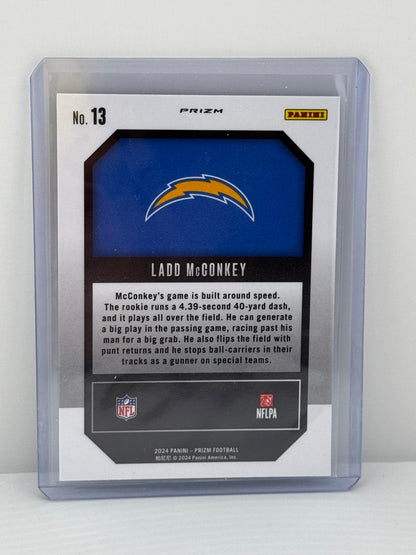 2024 Prizm #13 Ladd McConkey RC Emergent Green Prizm