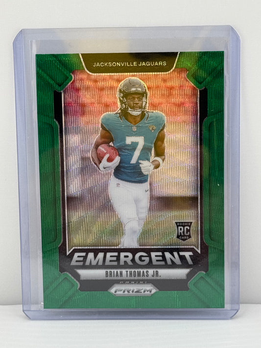 2024 Prizm #12 Brian Thomas Jr. RC Emergent Green Wave Jacksonville Jaguars