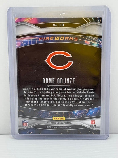 2024 Prizm #19 Rome Odunze RC Fireworks