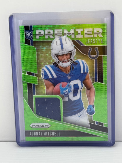 2024 Prizm #PJ-AML Adonai Mitchell Premier Jerseys Neon Green Pulsar