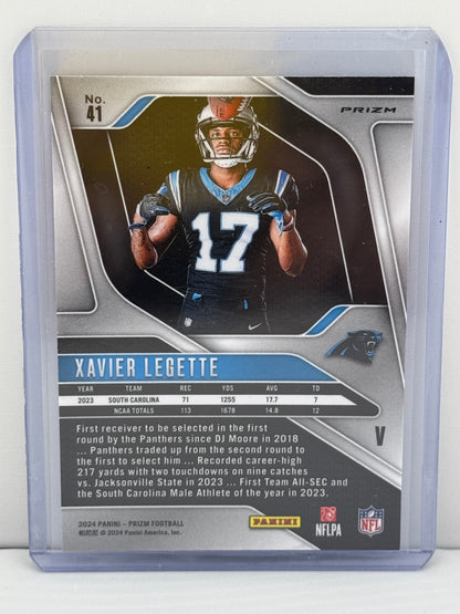 2024 Prizm #41 Xavier Legette RC Variation Silver