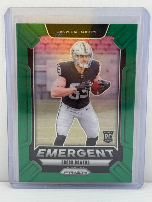 2024 Prizm #8 Brock Bowers Emergent RC Green