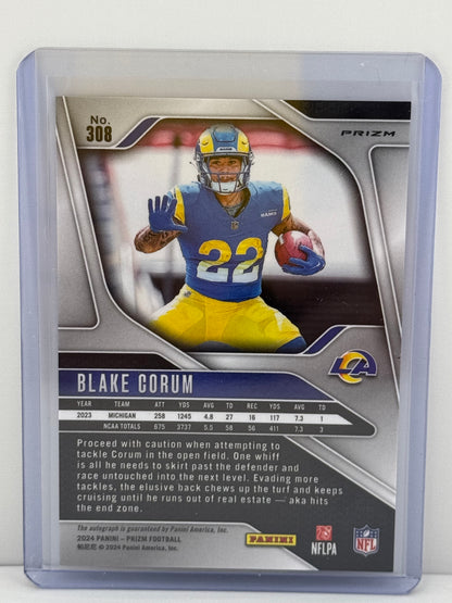 2024 Prizm #308 Blake Corum Auto No Huddle Disco RC