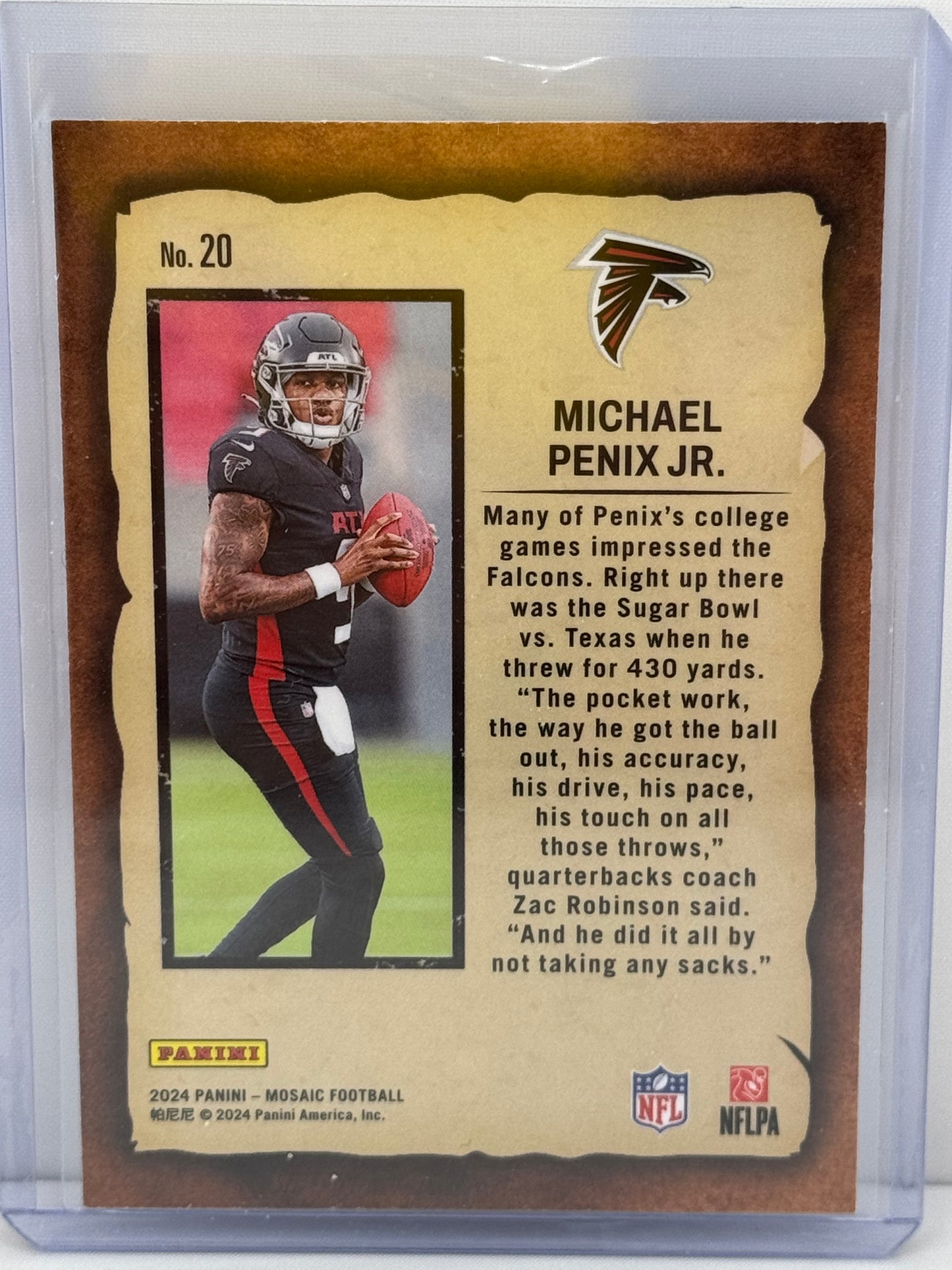 2024 Mosaic #20 Michael Penix Jr. Notoriety RC