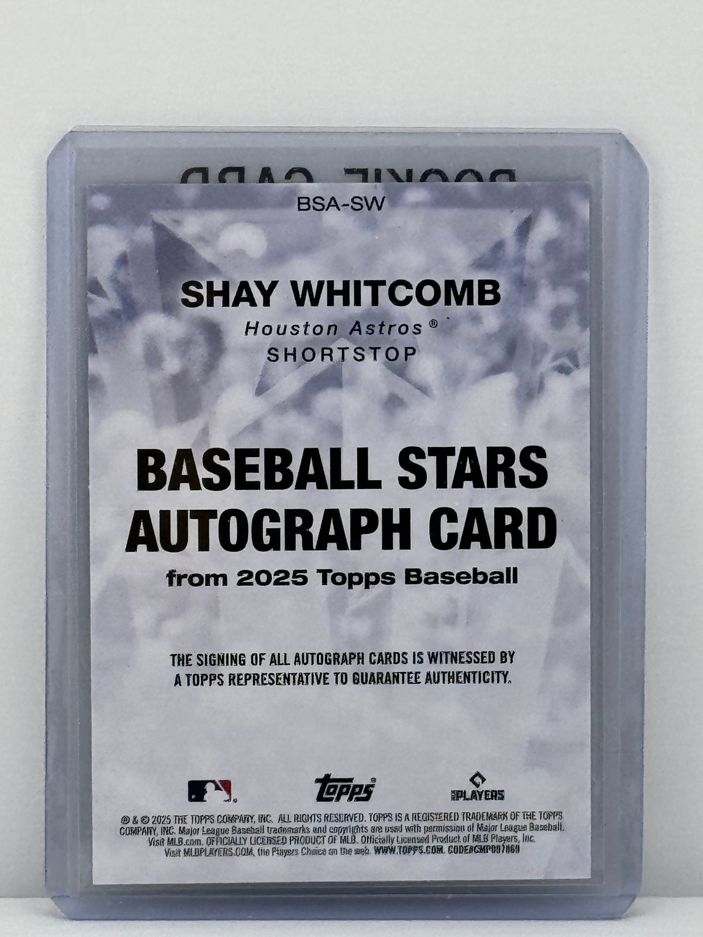 2025 Topps #BSA-SW Shay Whitcomb RC Auto