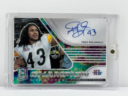 2021 Panini Spectra #CS-TP Troy Polamalu Champion Signatures 08/15