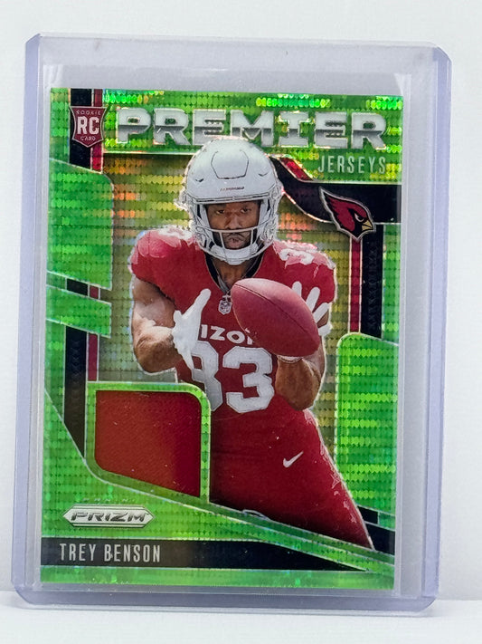 2024 Prizm #PJ-TBN Trey Benson Premier Jerseys Neon Green Pulsar