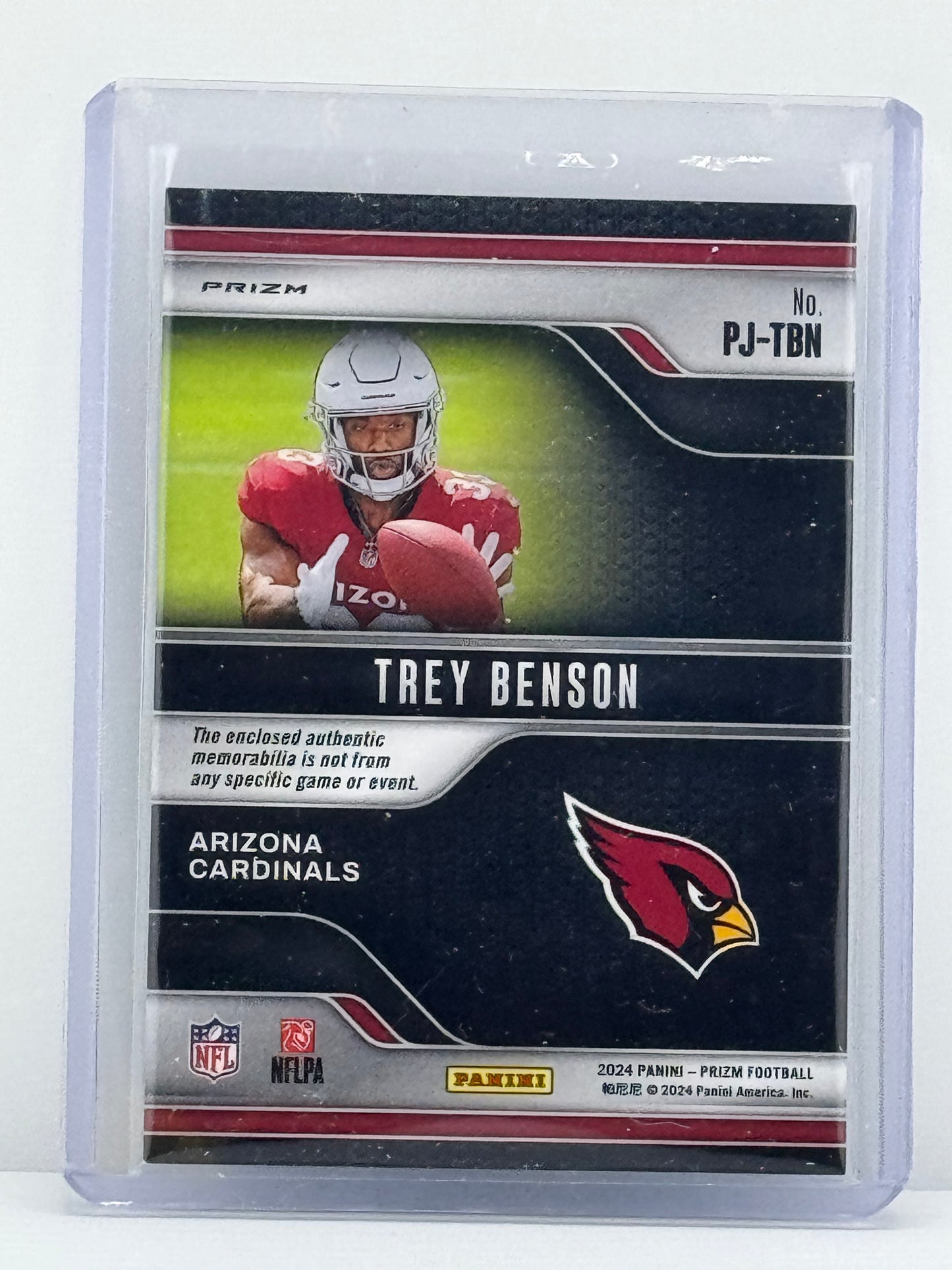 2024 Prizm #PJ-TBN Trey Benson Premier Jerseys Neon Green Pulsar