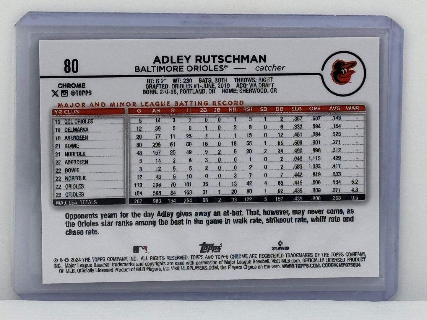 2024 Topps Chrome #80 Adley Rutschman Checkerboard Refractor