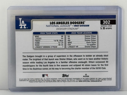 2025 Topps Series 1 #302 LA Dodgers Ohtani Team Sandglitter Refractor