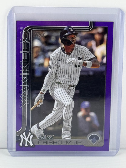2025 Topps Series 1 #185 Jazz Chisholm Jr. Purple Refractor 91/250