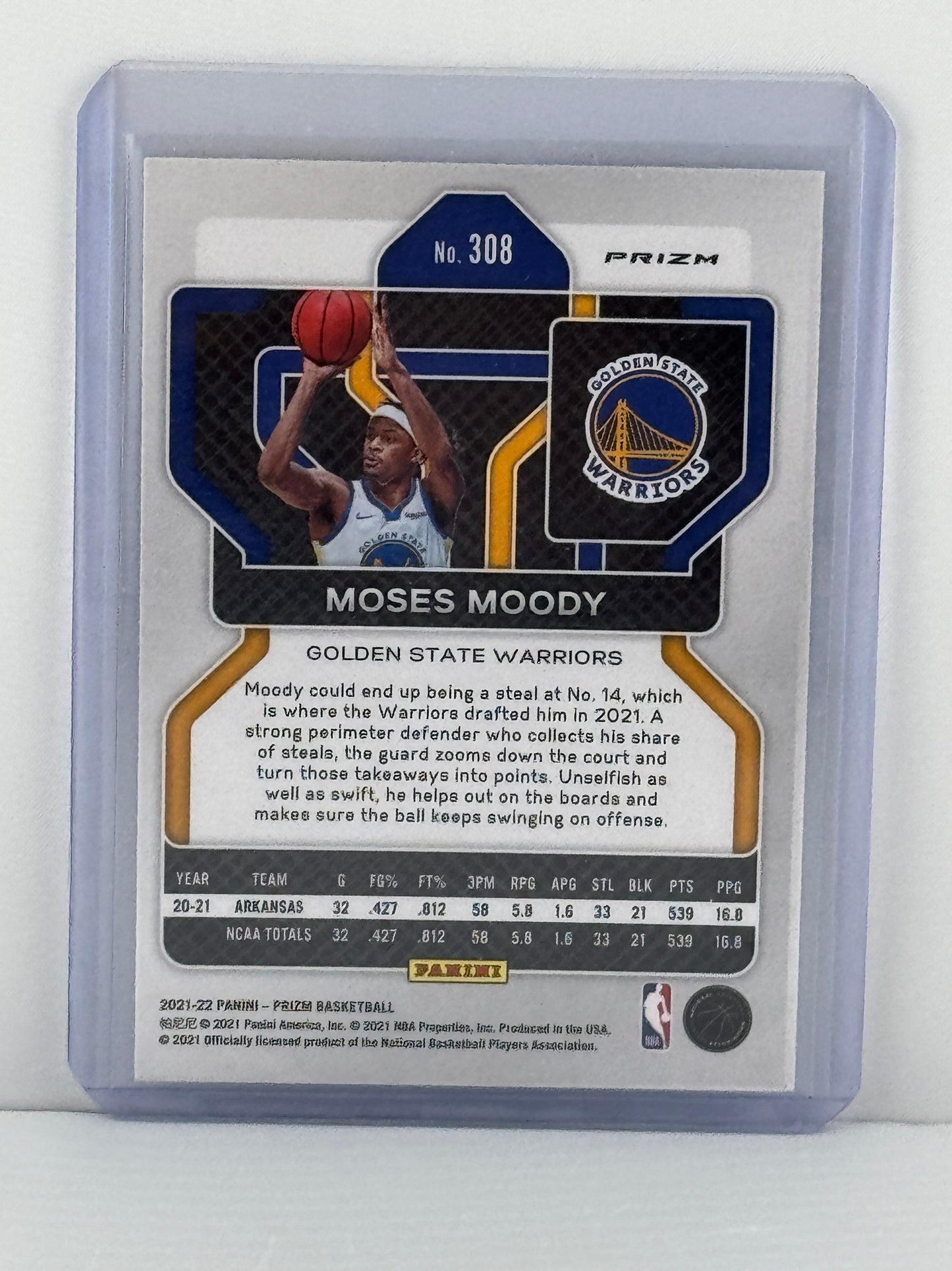 2021 Prizm #308 Moses Moody Silver Wave