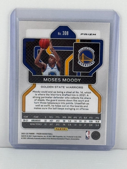 2021 Prizm #308 Moses Moody Silver Wave