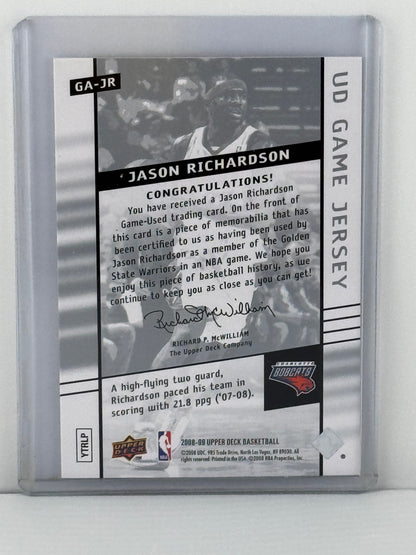2008 Upper Deck #GA-JR Jason Richardson Game Worn