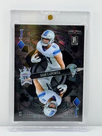 2023 Wild Card 5 Card Draw Sam Laporta RC Jack Diamonds 1/1