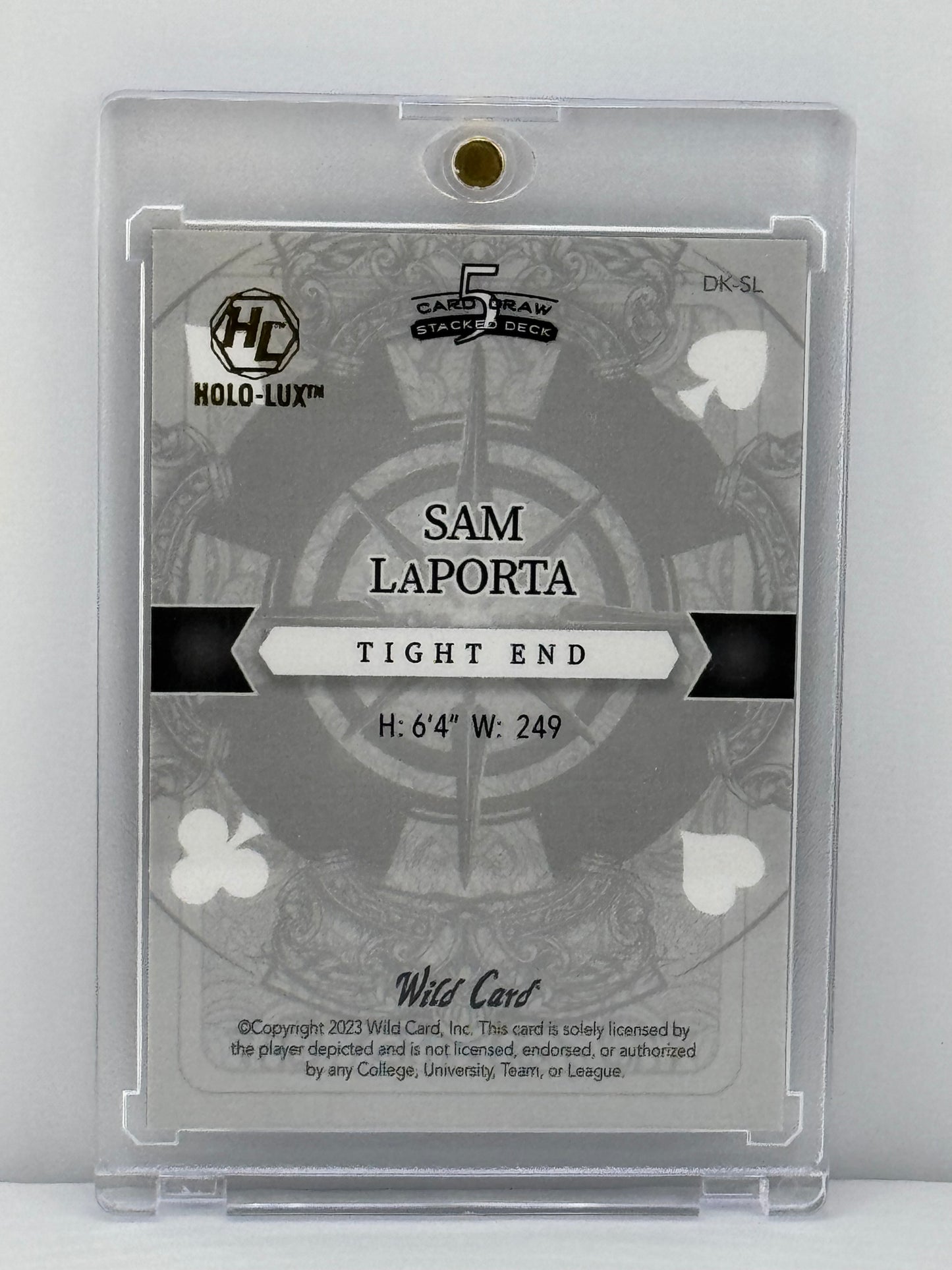 2023 Wild Card 5 Card Draw Sam Laporta RC Jack Diamonds 1/1