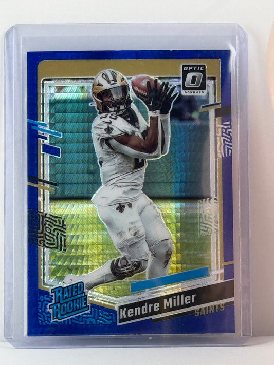 2023 Donruss Optic #284 Kendre Miller Blue Pulsar RC New Orleans Saints