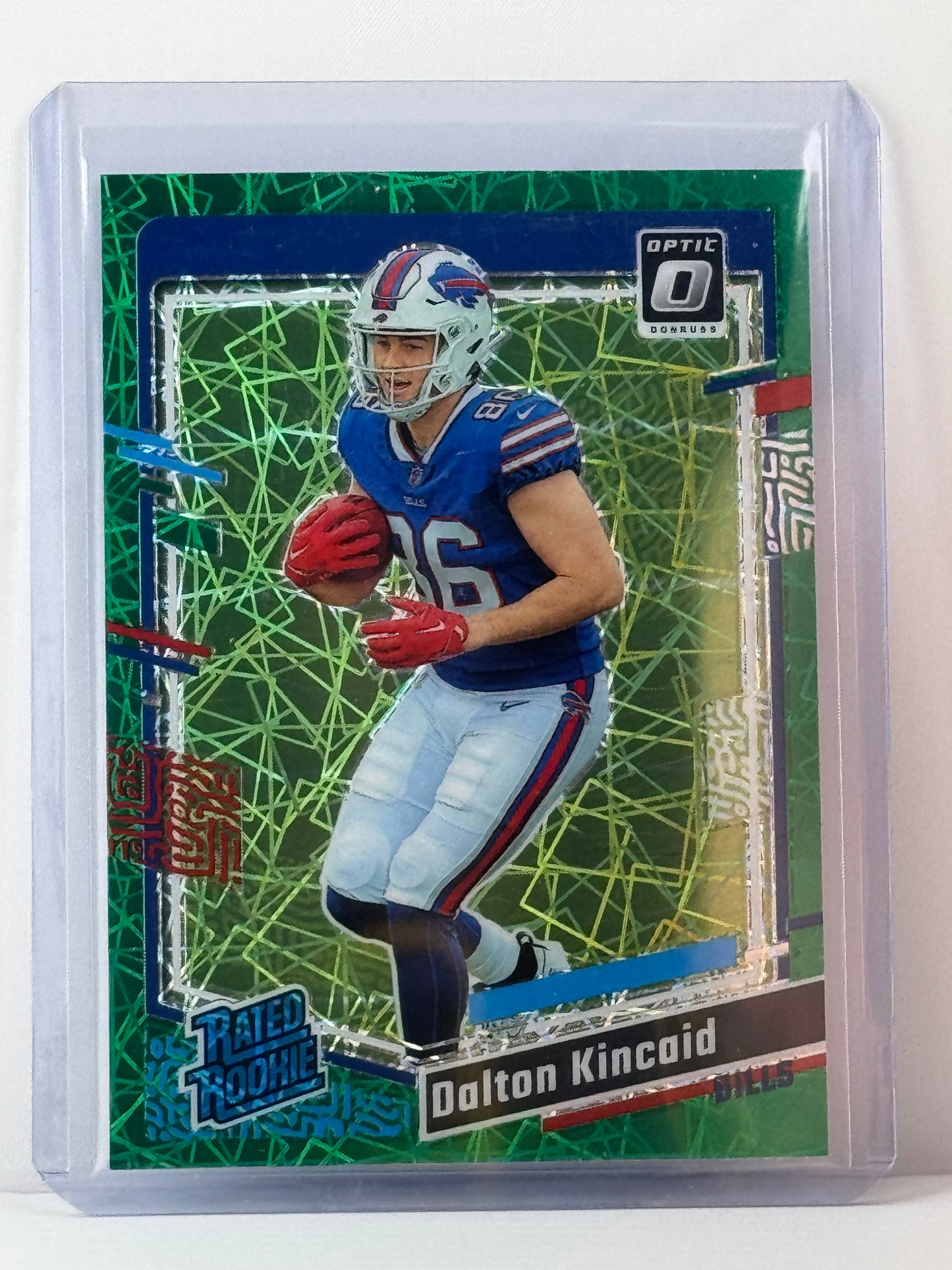 2023 Donruss Optic #211 Dalton Kincaid Green Velocity RC