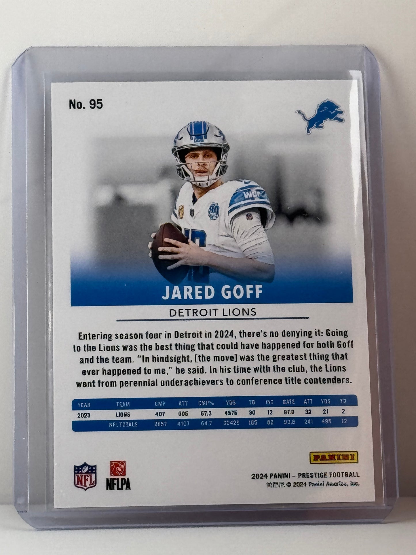 2024 Panini Prestige #95 Jared Goff Red 26/999