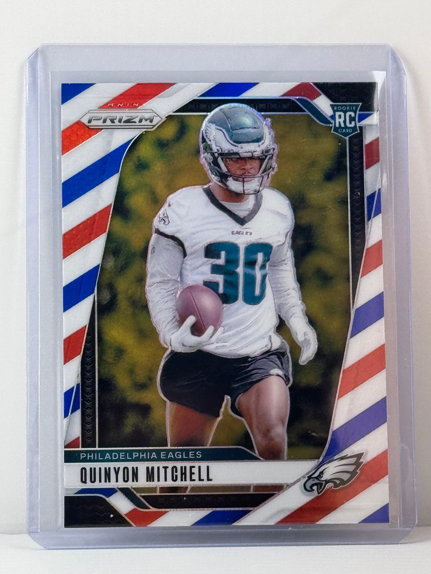 2024 Prizm #381 Quinyon Mitchell Red White Blue Prizm RC