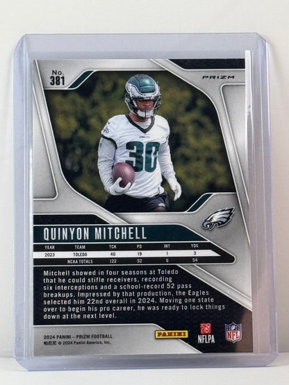 2024 Prizm #381 Quinyon Mitchell Red White Blue Prizm RC