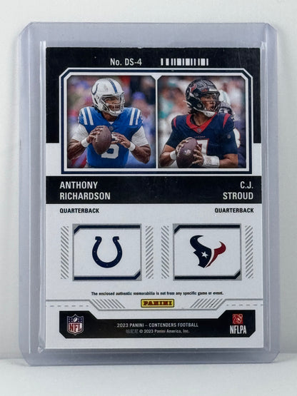 2023 Panini Contenders #DS-4 Anthony Richardson CJ Stroud Patch Rookie Ticket