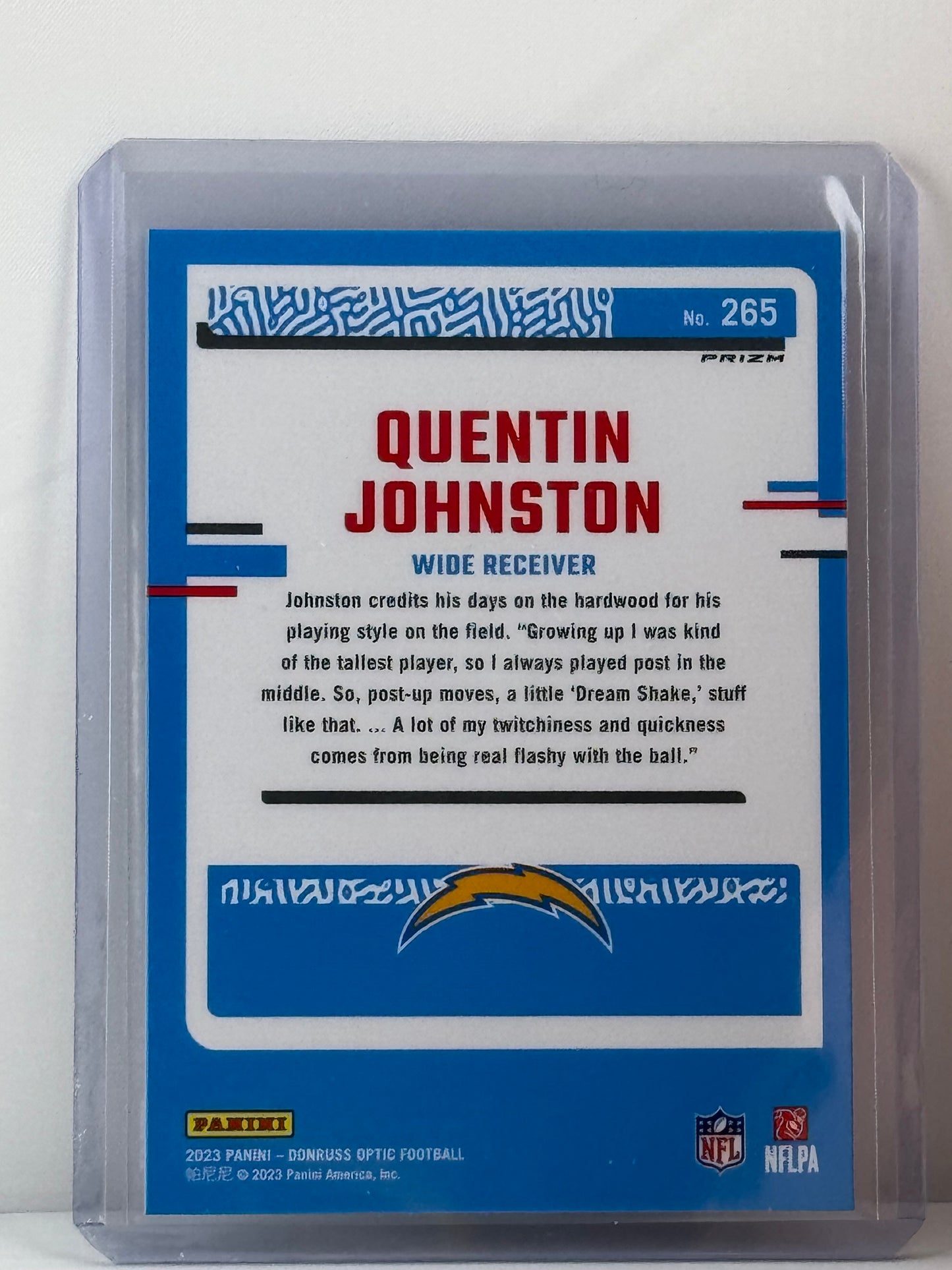 2023 Donruss Optic #265 Quentin Johnston Holo RC