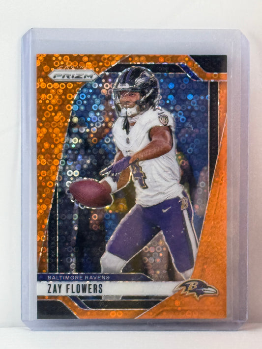 2024 Prizm #21 Zay Flowers Orange Disco Baltimore Ravens