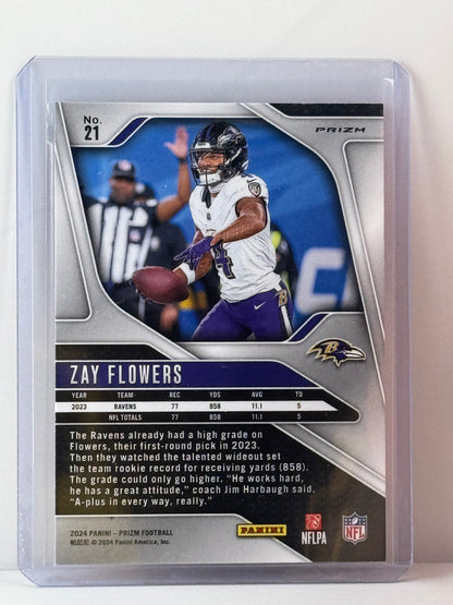 2024 Prizm #21 Zay Flowers Orange Disco