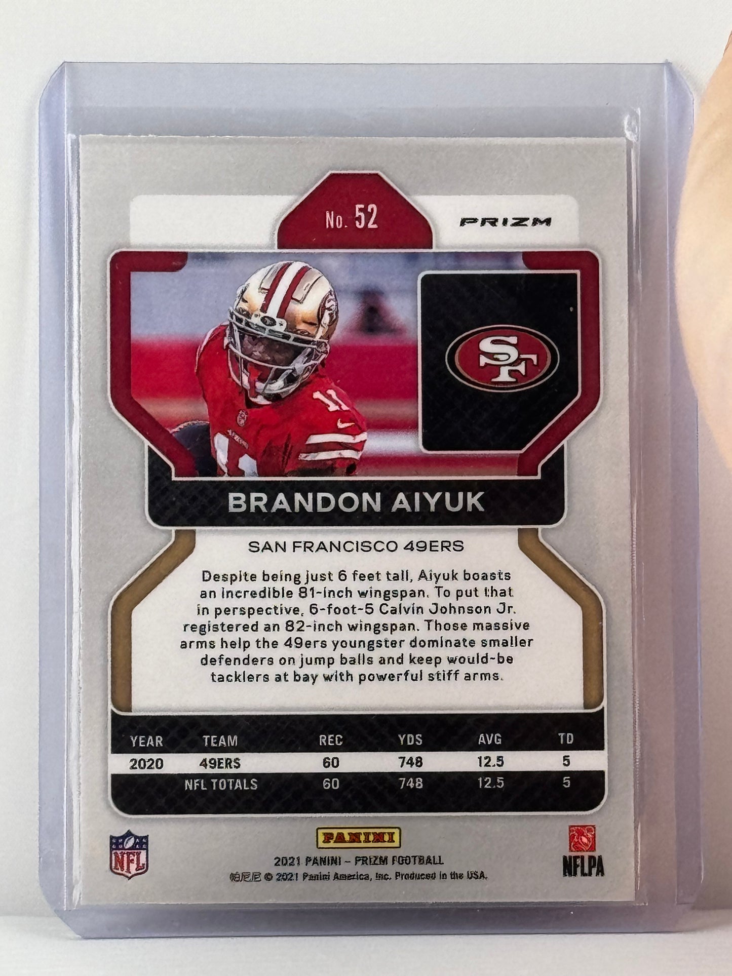 2021 Prizm #52 Brandon Aiyuk Red Cracked Ice