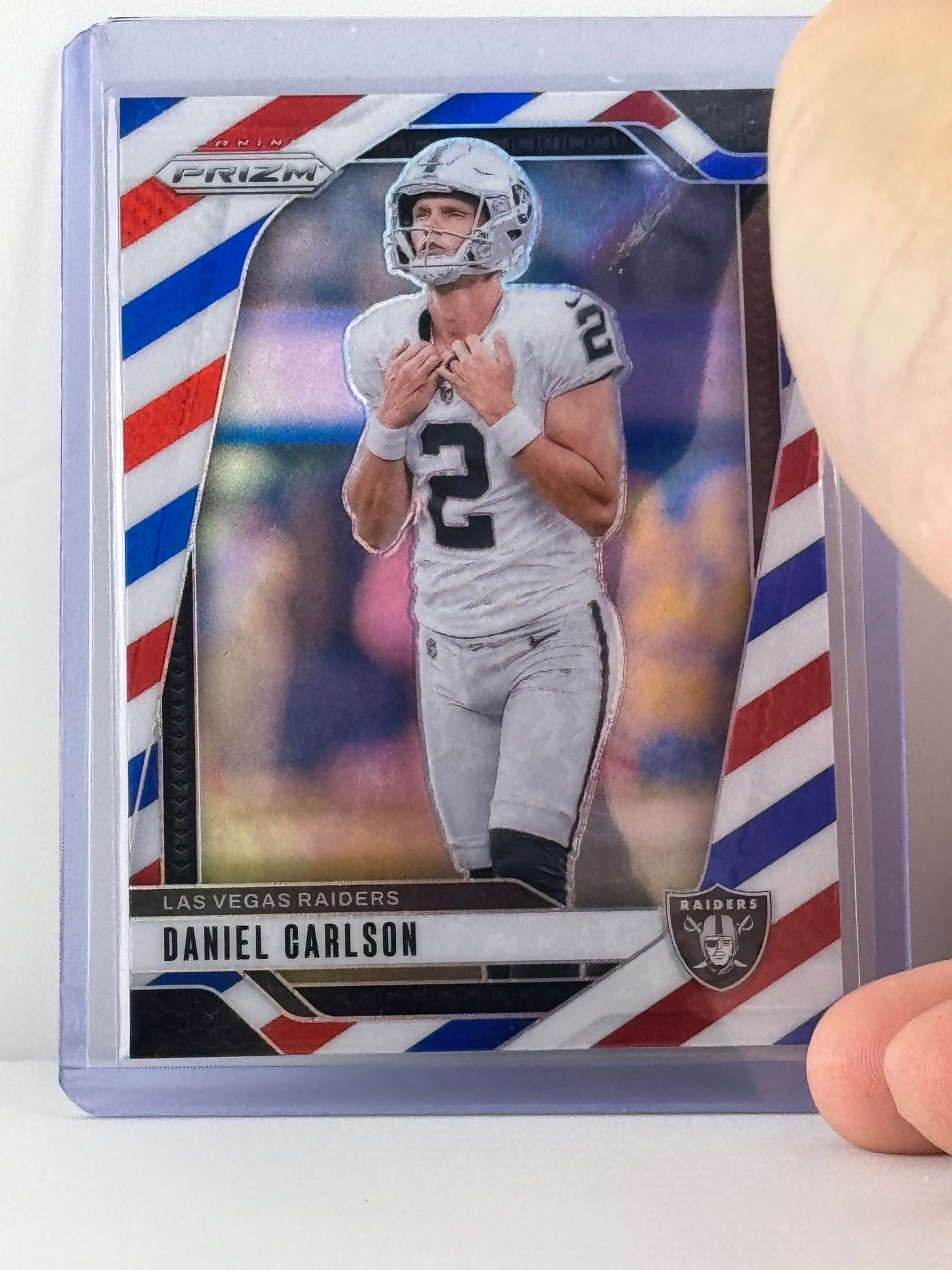 2024 Prizm #153 Daniel Carlson Red White Blue Prizm