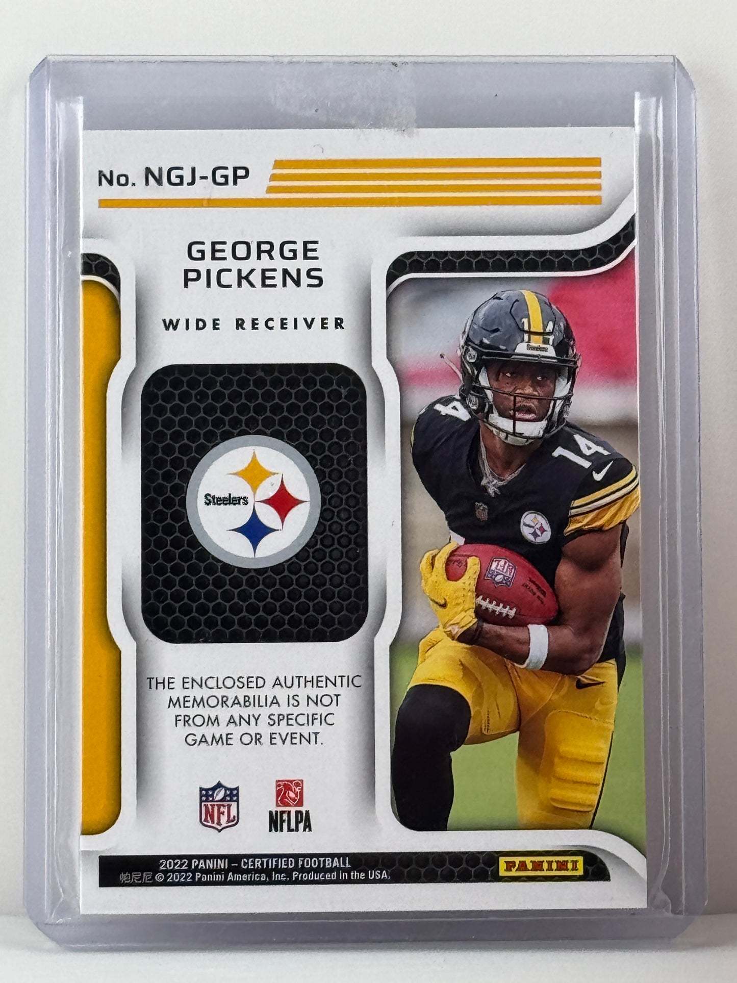 2022 Panini Certified #NGJ-GP George Pickens New Generation Rookie Patch RC 110/249