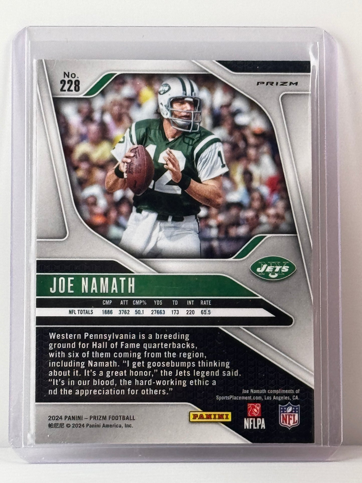 2024 Prizm #228 Joe Namath Red White Blue Prizm