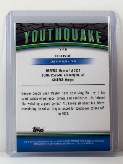 2024 Topps Chrome #Y-16 Bo Nix Youthquake RC