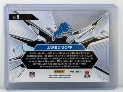 2024 Prizm #9 Jared Goff Prizm Break Green Prizm