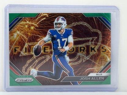 2023 Prizm #F-4 Josh Allen Fireworks Green
