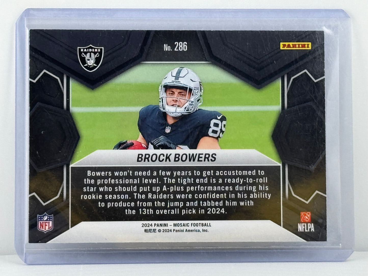 2024 Mosaic #286 Brock Bowers NFL Debut RC